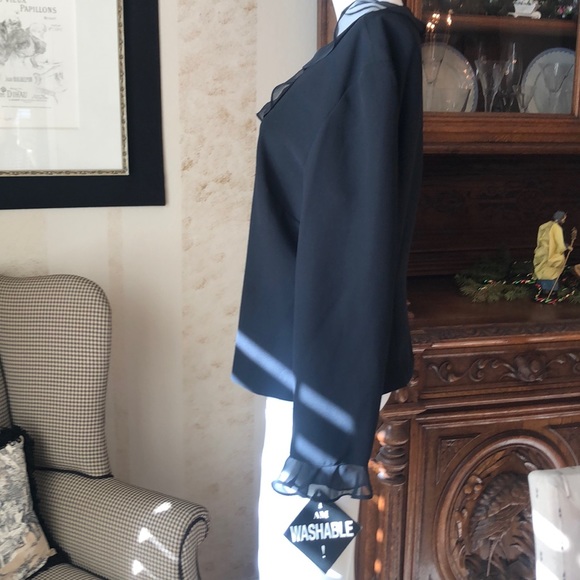 Virgo Petite Black Button-up Blazer Sz14 NWTS - Picture 5 of 8